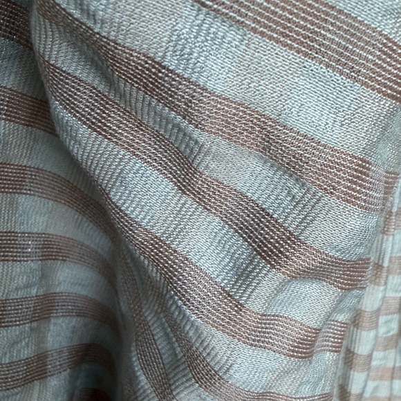 Smocked Puff-Sleeve Maxi Dress in Light Sage Stripe - Picture 4 of 4